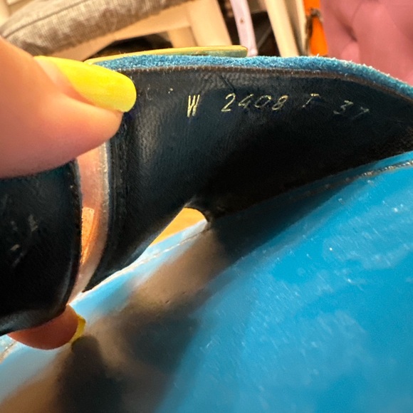 TOM FORD TF Logo Sandals BLUE & GOLD 💙💛 - Picture 6 of 9